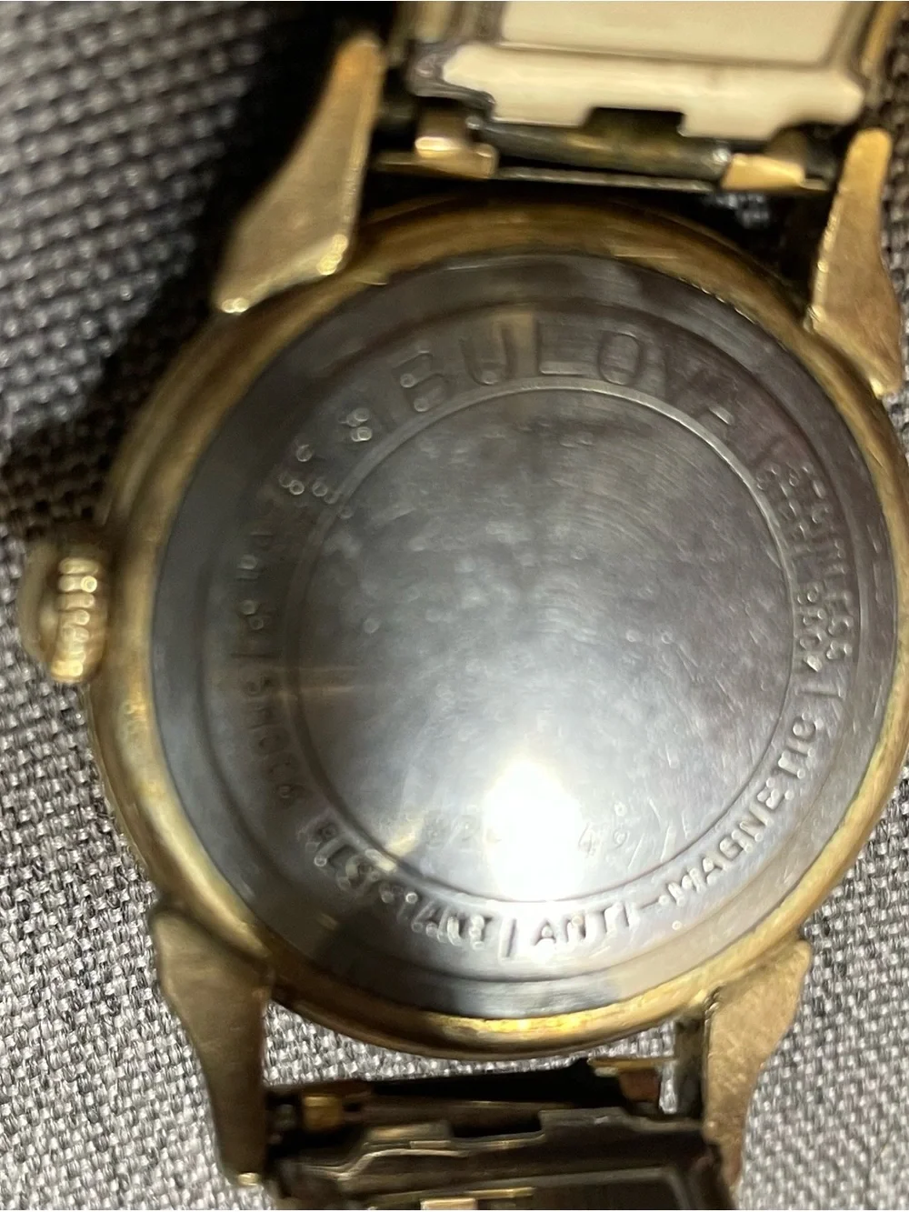 Vintage Bulova Commodore Wristwatch Circa 1950’s Gold Tone & Alligator Leather